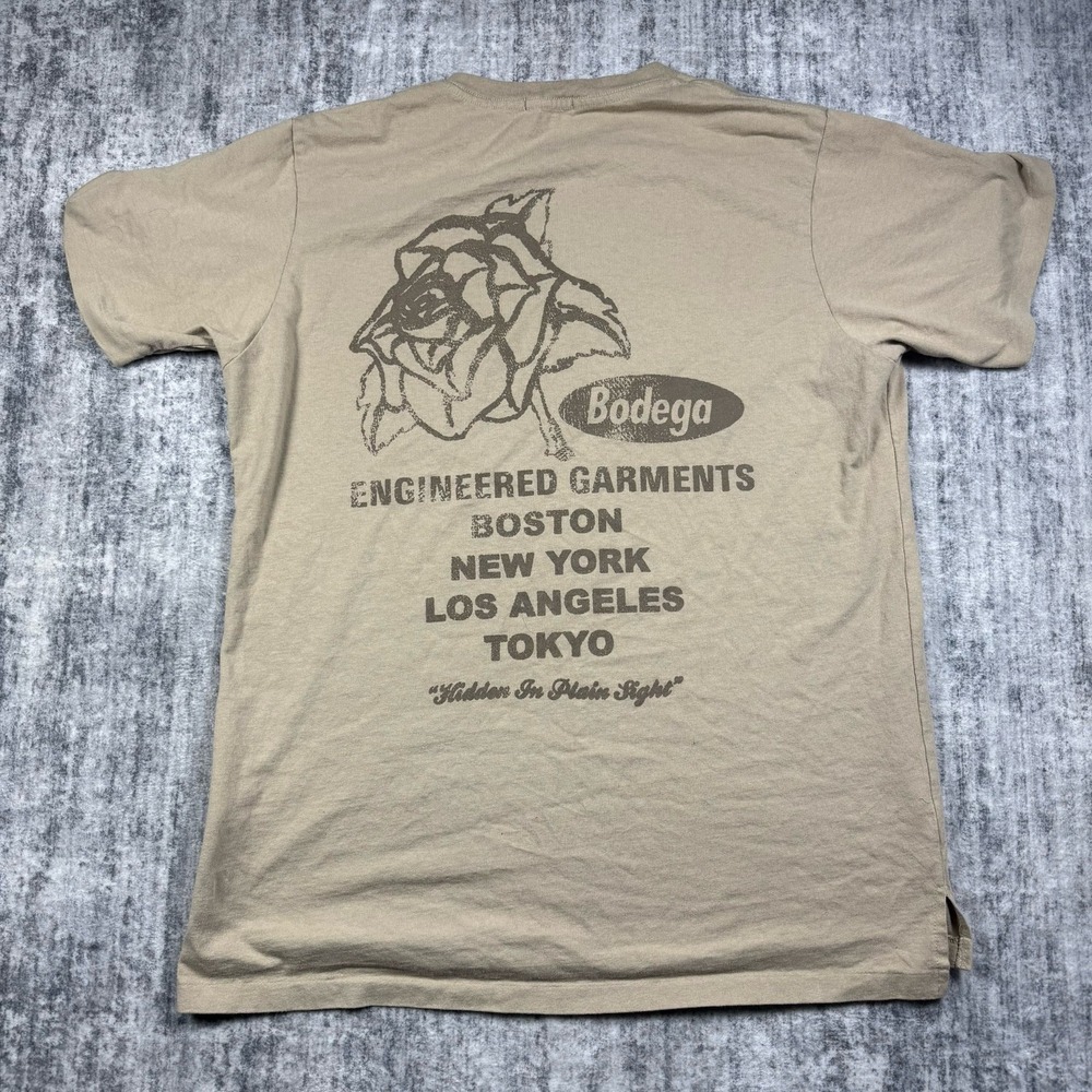 Bodega x Engineered Garments New York Mens Short Sleeve Shirt XL Beige USA